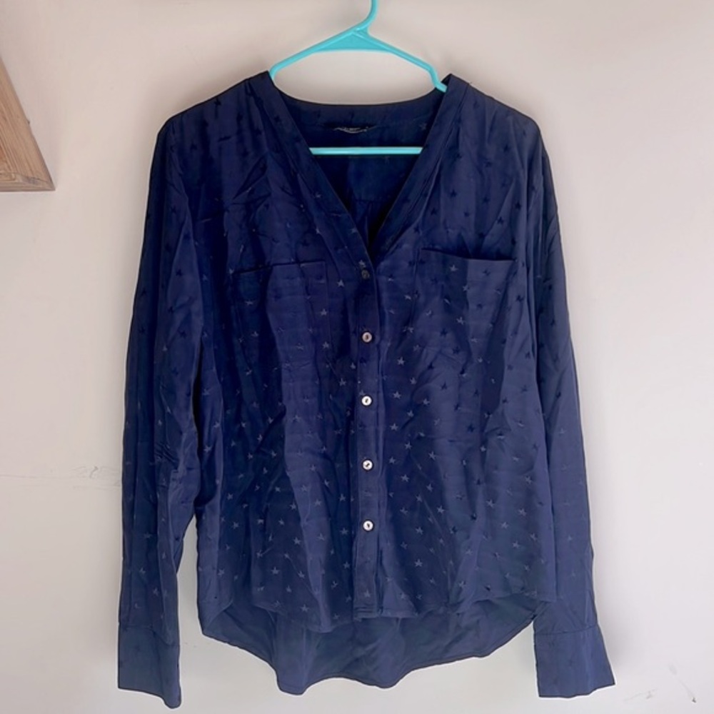 Lucky Brand Los Angeles Navy Blue Button Down
